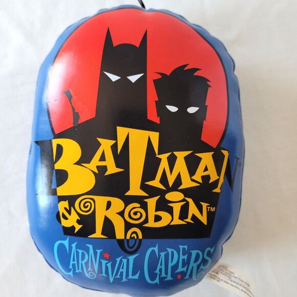 Vintage 1997 Batman & Robin Carnival Capers Plush Pillow w/ Suction Cup - Picture 3 of 9